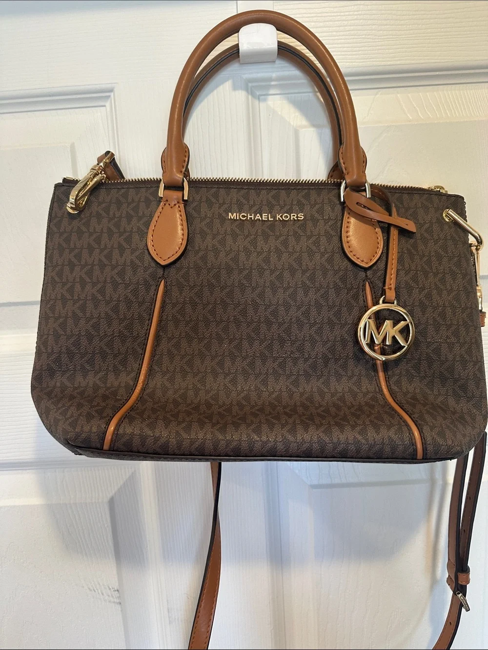Michael Kors Brown Satchel with Tan Accents